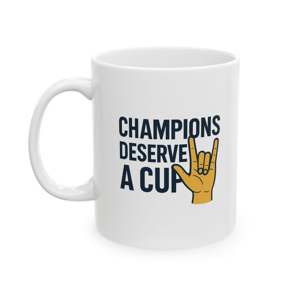 Deaf Educator Champions Deserve Two Hands And A Cup Coffee Mug | Cat Lover Gift | Ceramic Mug