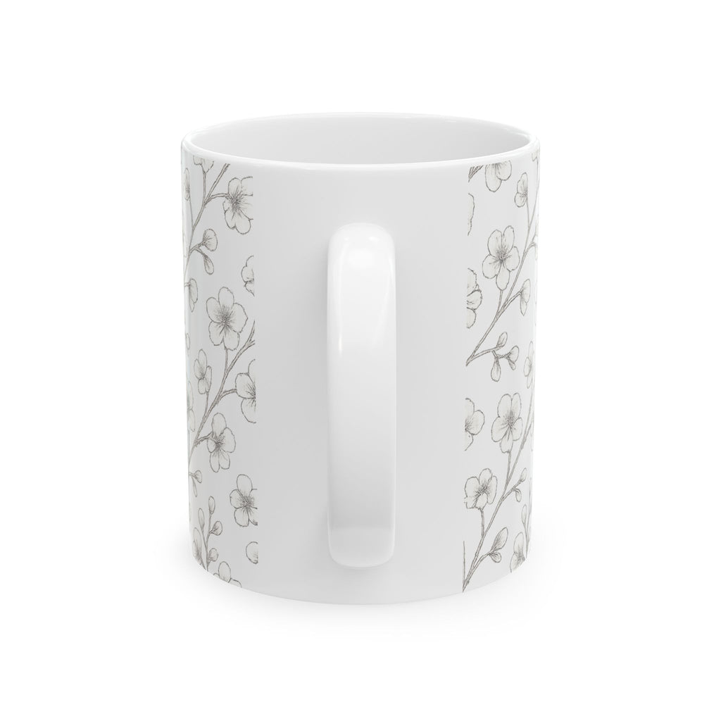 Delicate Cherry Blossom Branches Full Wrap Coffee Mug | Flowers Gift | Ceramic Mug