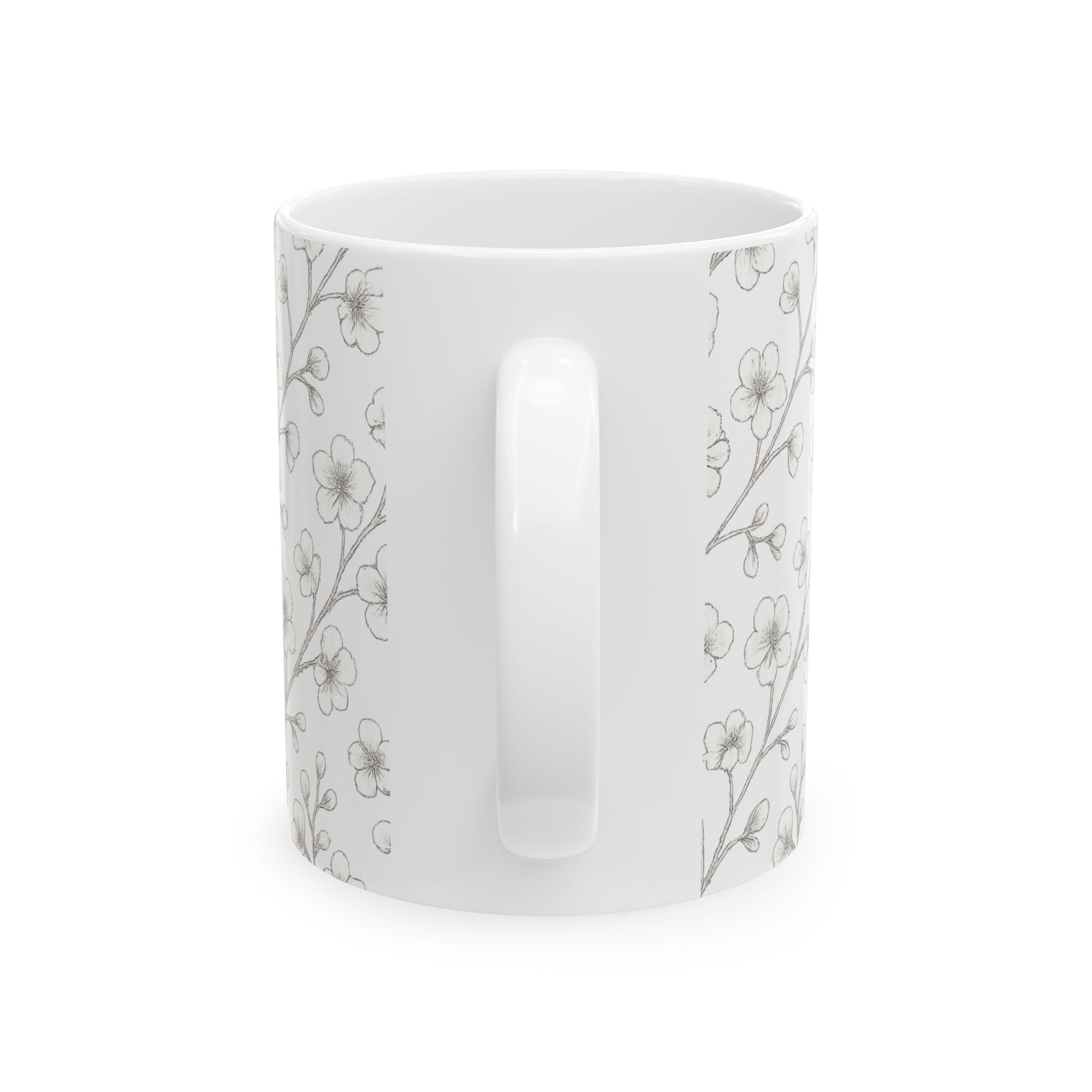 Delicate Cherry Blossom Branches Full Wrap Coffee Mug | Flowers Gift | Ceramic Mug