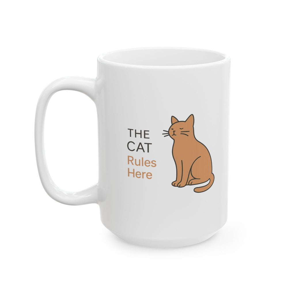 House Rules Set By The Cat Coffee Mug | Funny Cat Humor | Ceramic Mug