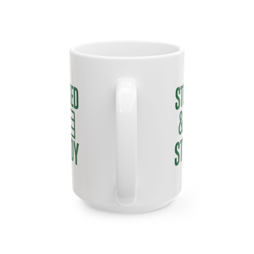 Grocery Store Worker Stocked And Steady Coffee Mug | Unique Gift | Ceramic Mug