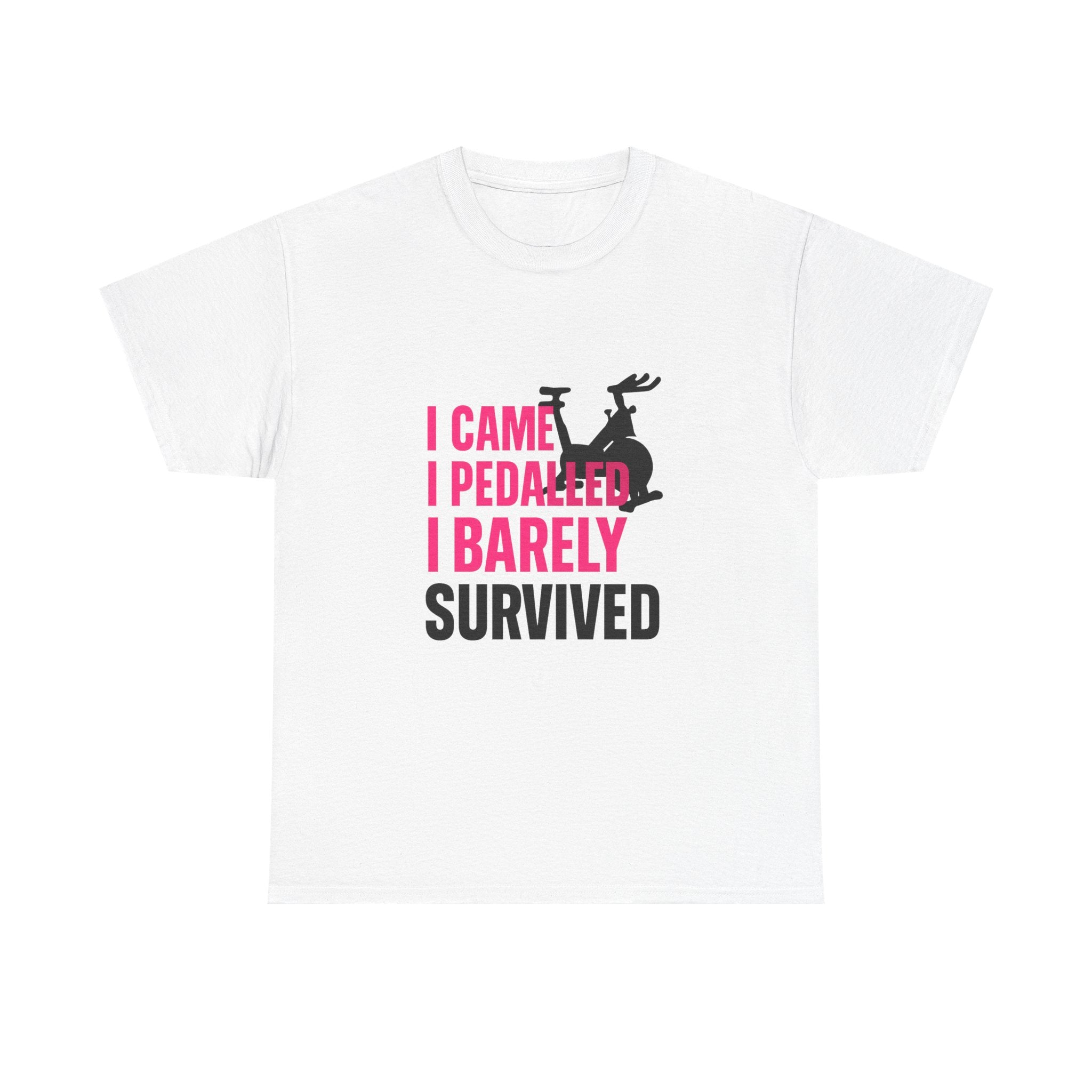 Spin Class Survivor I Came I Pedaled I Barely Survived T-Shirt | Unique Gift | Graphic Tee