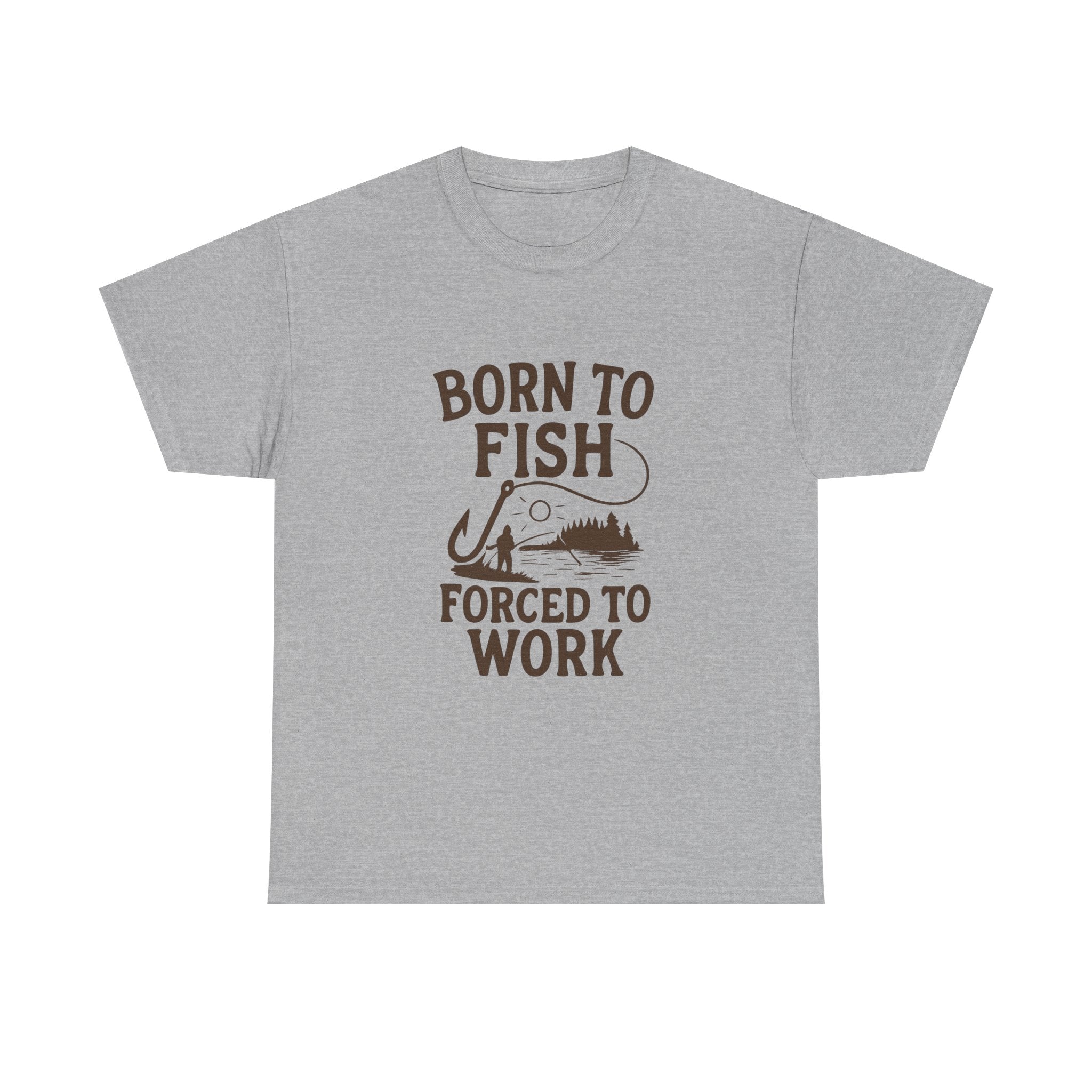 Born To Fish Forced To Work Fishing T-Shirt | Fishing Lover Gift | Graphic Tee