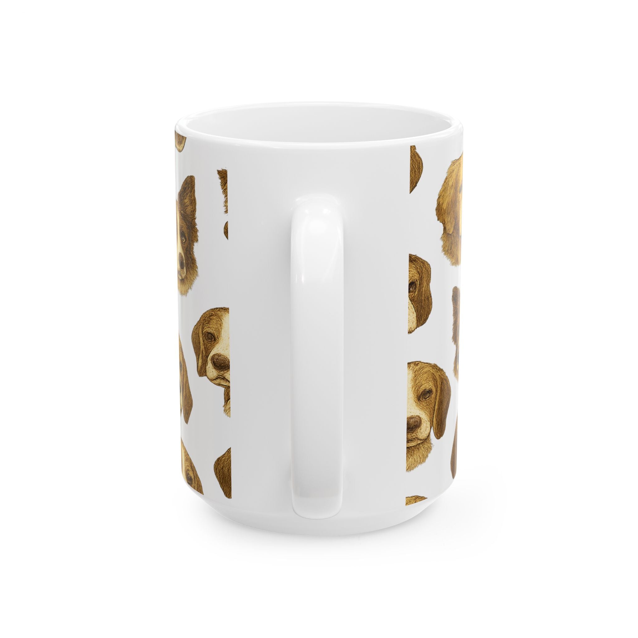 Vintage Dog Faces Full Wrap Coffee Mug | Dogs Gift | Ceramic Mug