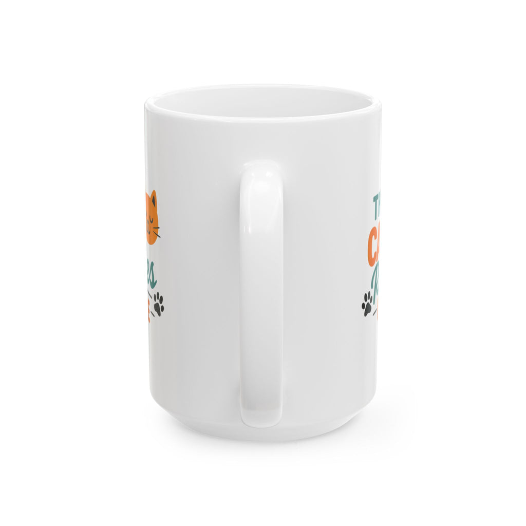 My Cat Runs This Household Coffee Mug | Funny Cat Lover Gift | Ceramic Mug