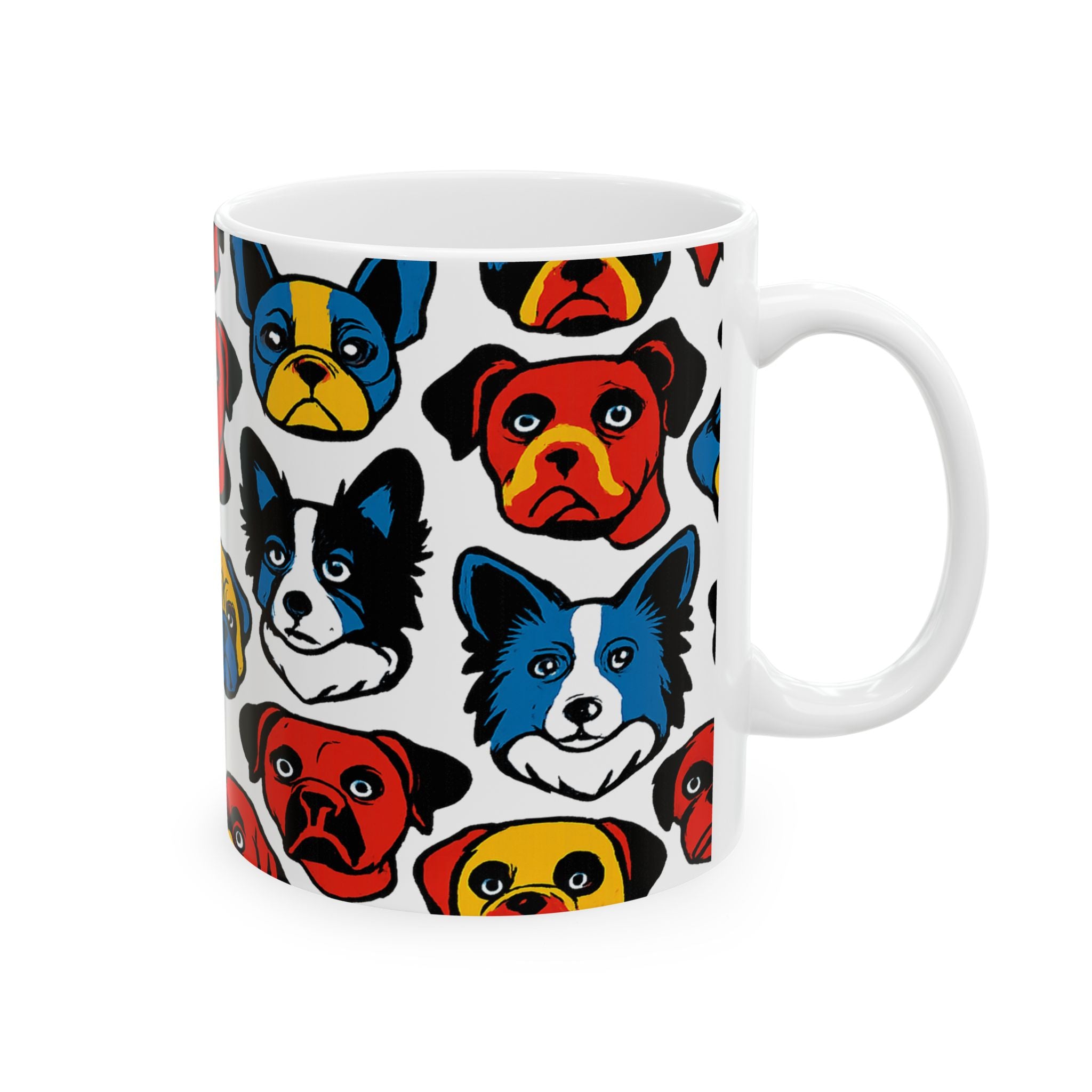 Bold Dog Faces Full Wrap Coffee Mug | Dogs Gift | Ceramic Mug