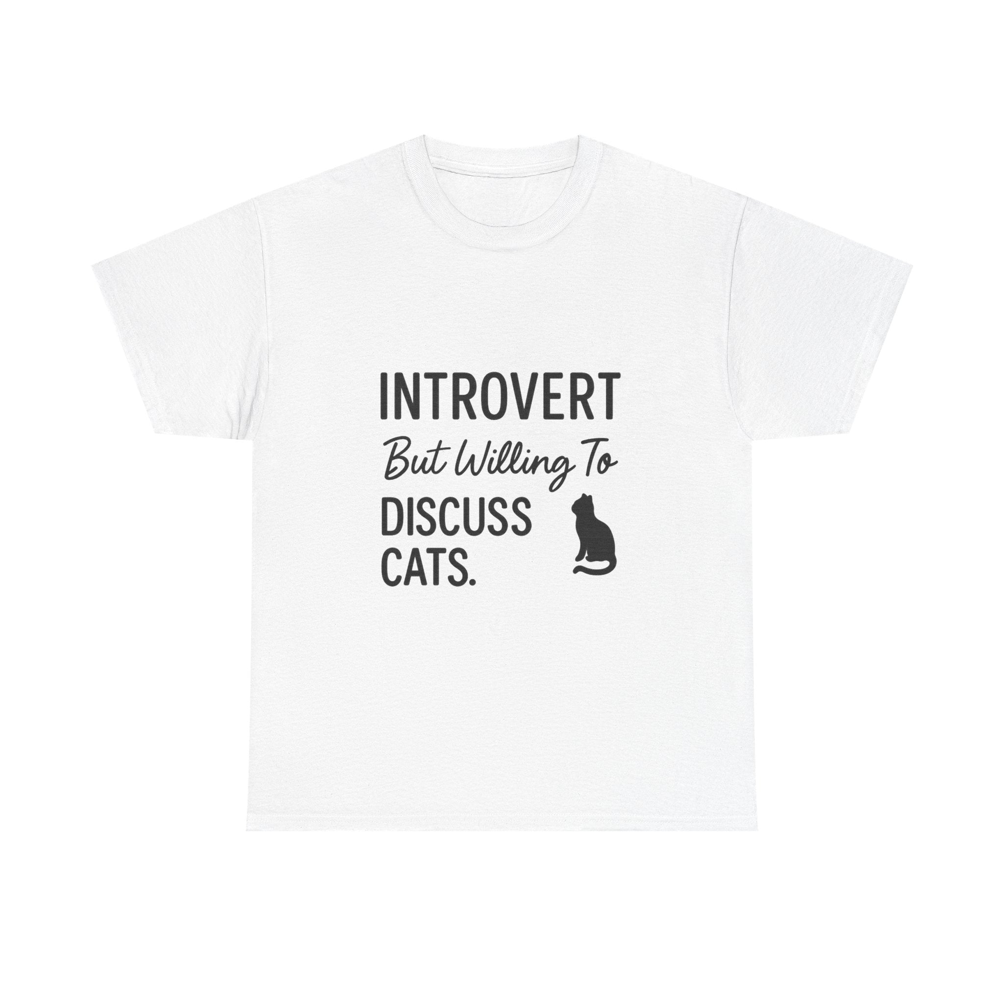 Introvert But Willing To Discuss Cats T-Shirt | Cat Lover Gift | Graphic Tee