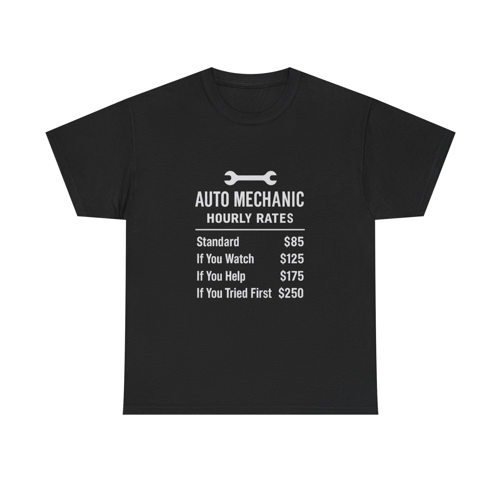 Auto Mechanic Hourly Rates Funny T-Shirt | Mechanic Gift | Graphic Tee