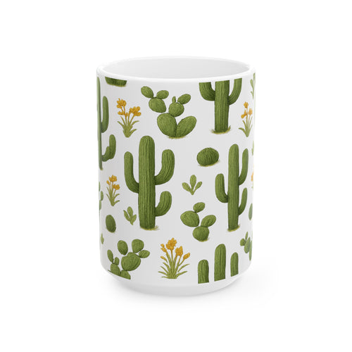 Botanical Saguaro Cactus Desert Pattern Coffee Mug | Cactus Lover Gift | Ceramic Mug