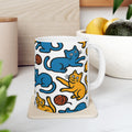 Bold Playful Cats Full Wrap Coffee Mug | Cats Gift | Ceramic Mug