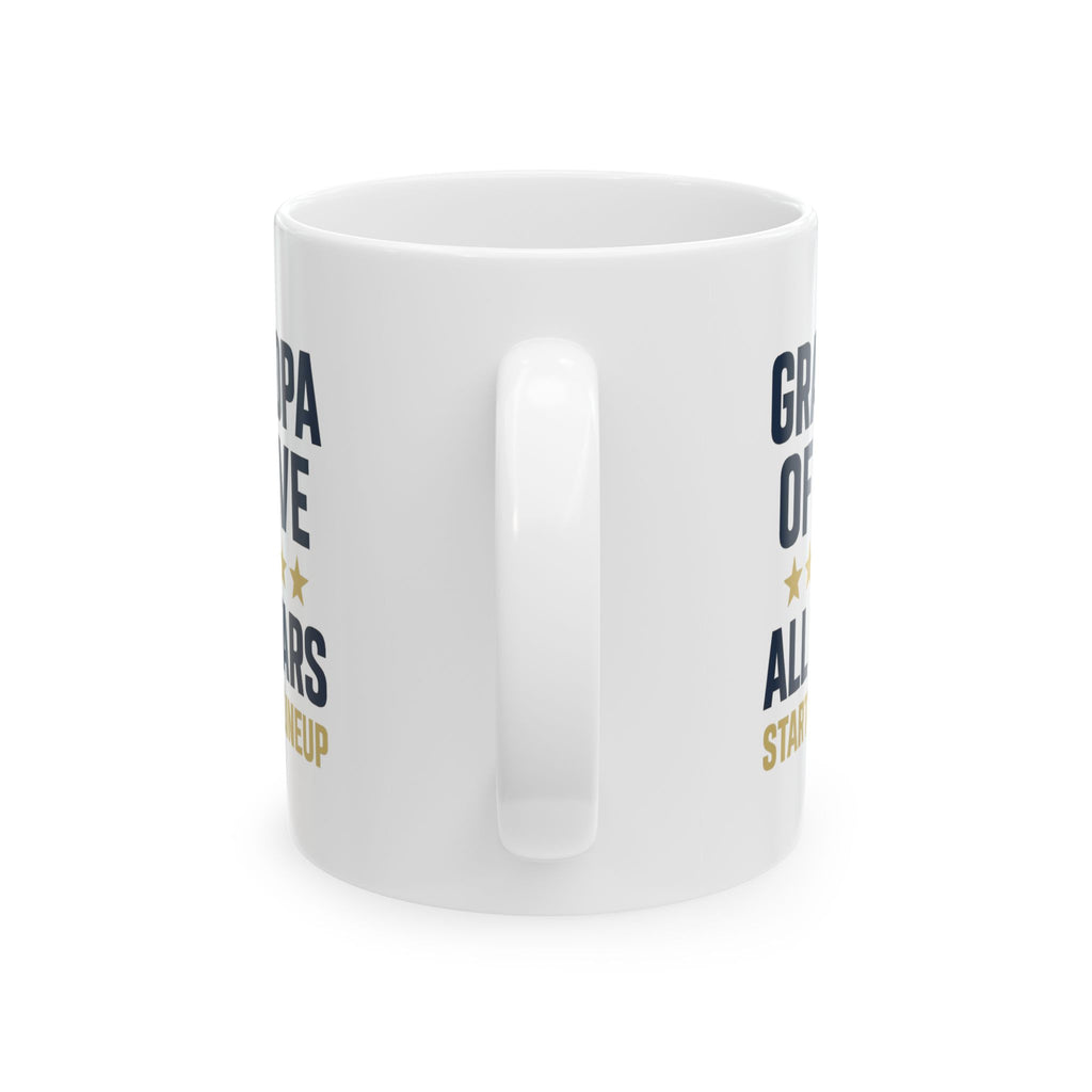 Grandpa Of Five All Stars Starting Lineup Coffee Mug | Gift for Grandpa | Ceramic Mug