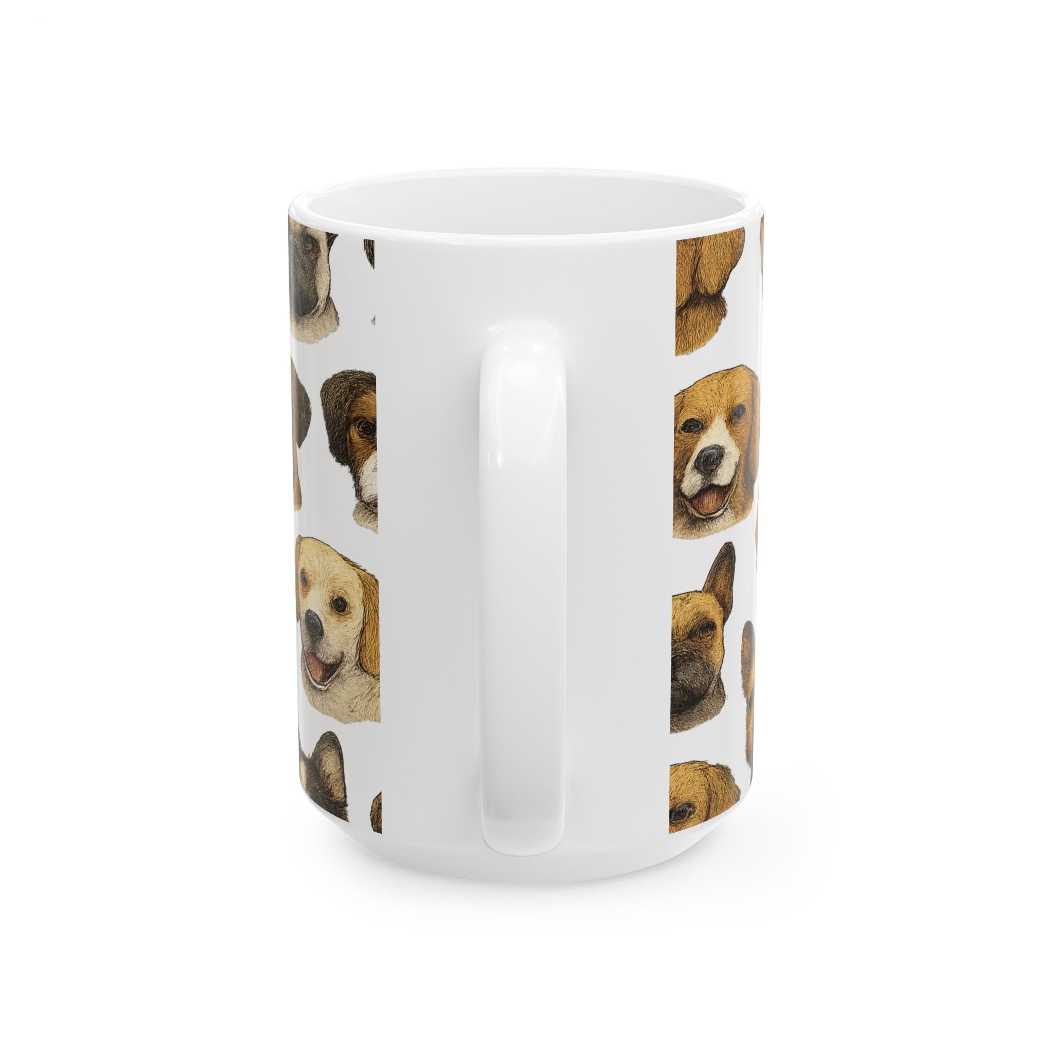 Botanical Dog Faces Full Wrap Coffee Mug | Dogs Gift | Ceramic Mug