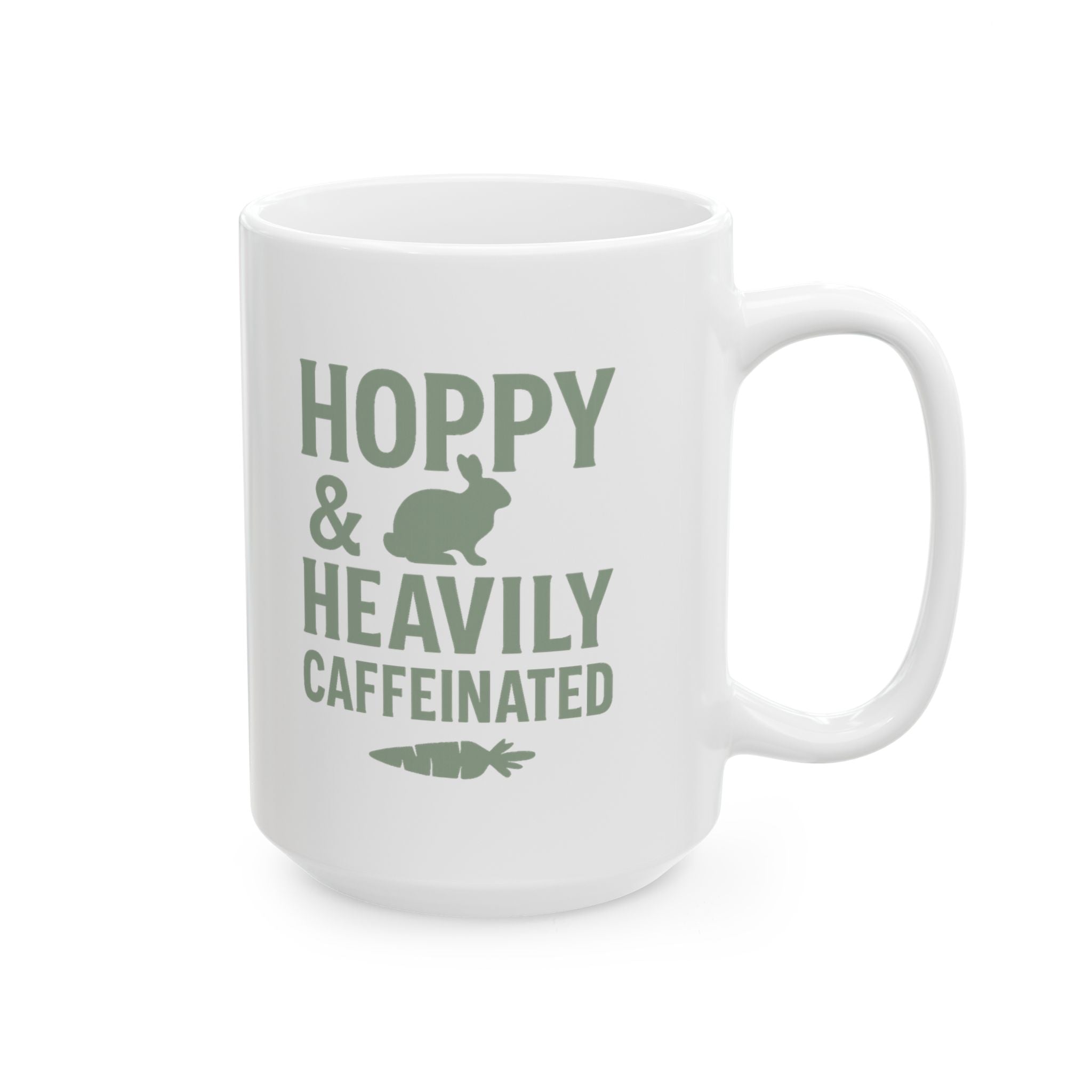 Bunny Parent Hoppy And Heavily Caffeinated Coffee Mug | Unique Gift | Ceramic Mug