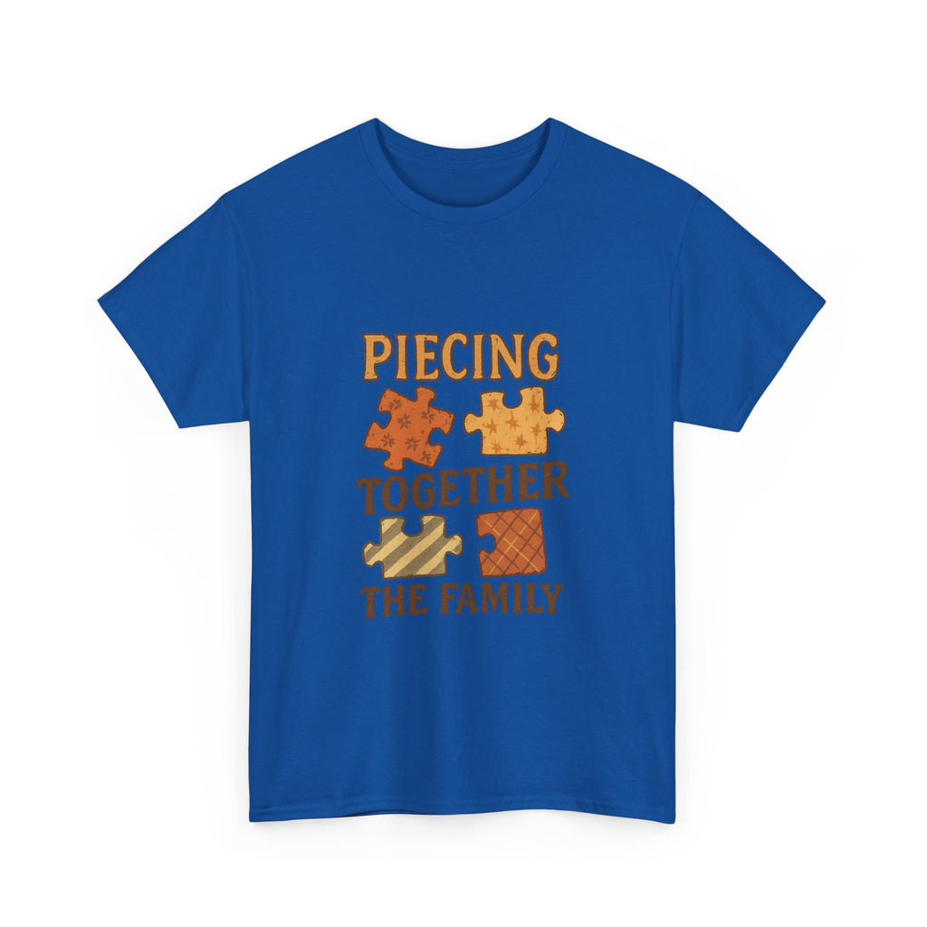 Quilting Grandma Piecing Together The Family T-Shirt | Gift for Grandma | Graphic Tee