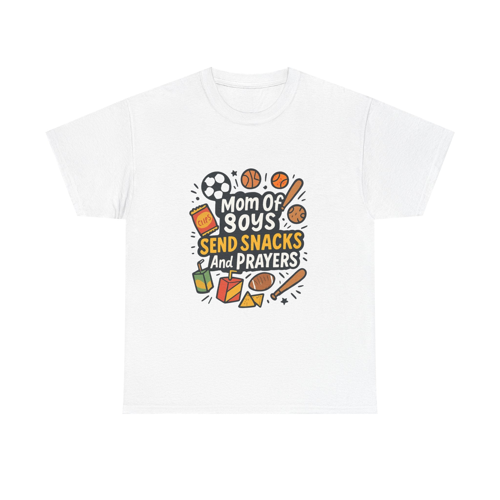 Mom Of Boys Send Snacks And Prayers T-Shirt | Gift for Mom | Graphic Tee