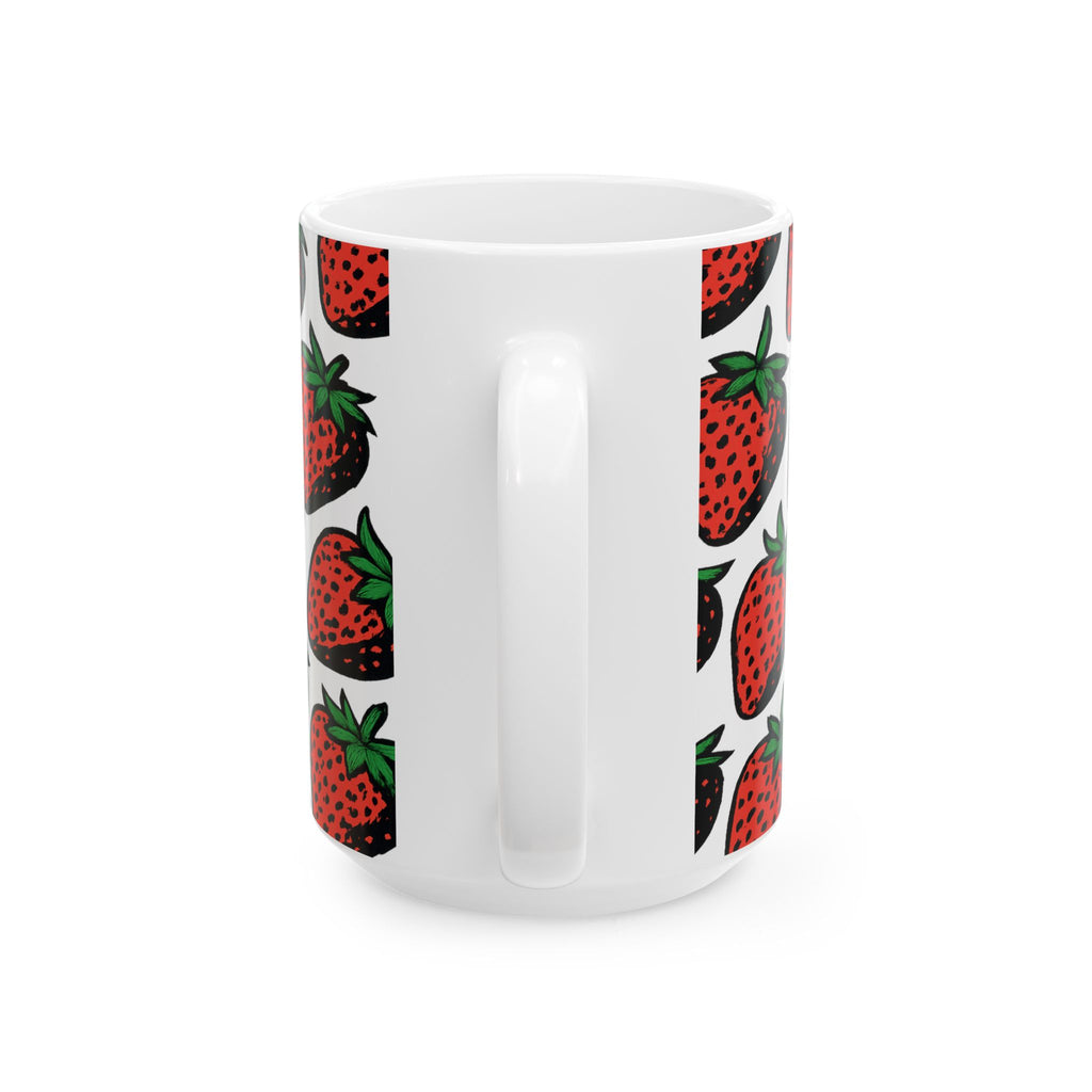 Bold Strawberries Full Wrap Coffee Mug | Fruit Gift | Ceramic Mug