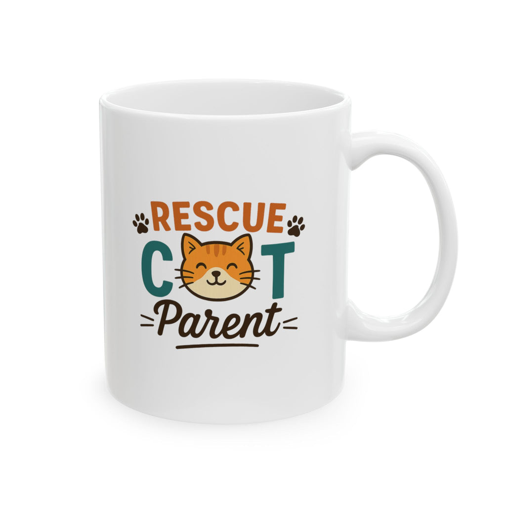 My Cat Rescued Me Too Coffee Mug | Rescue Cat Appreciation | Ceramic Mug