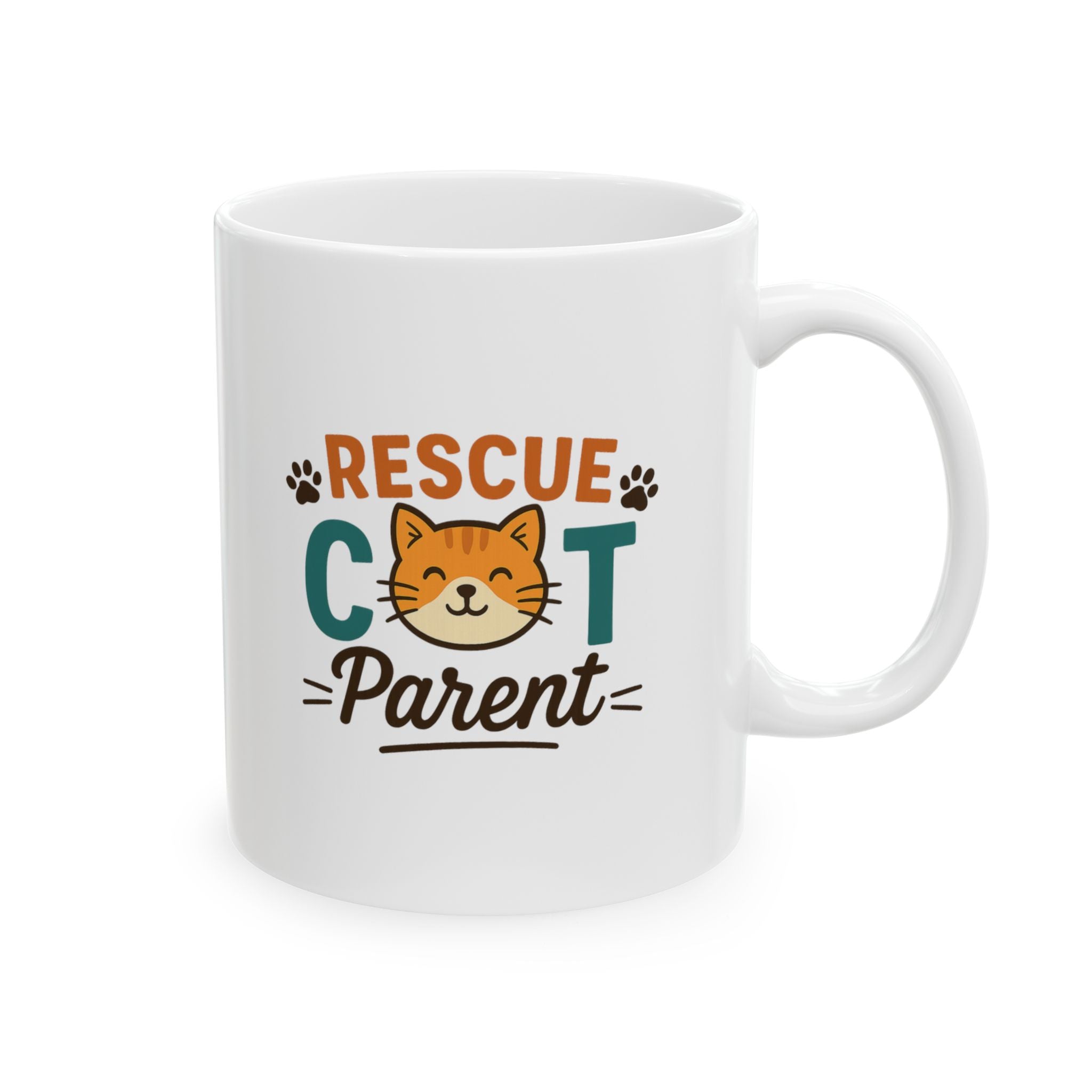 My Cat Rescued Me Too Coffee Mug | Rescue Cat Appreciation | Ceramic Mug