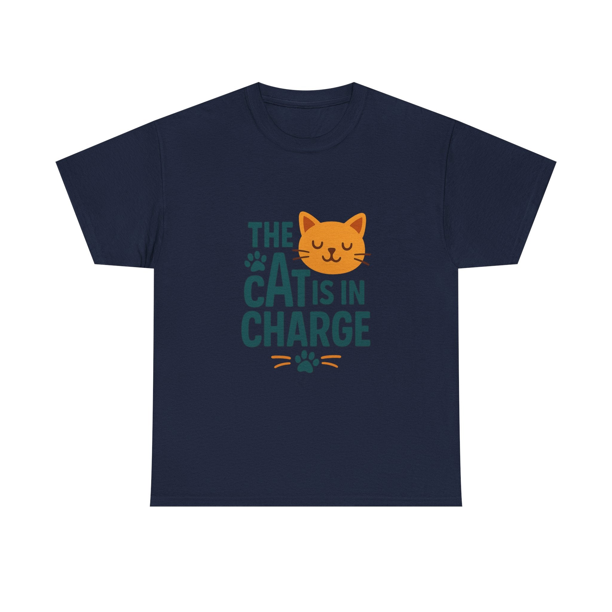 The Cat Is In Charge Here T-Shirt | Funny Cat Lover | Graphic Tee