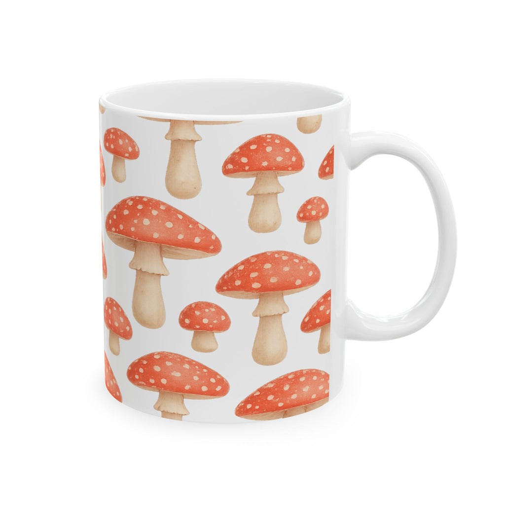 Watercolor Fly Agaric Mushrooms Full Wrap Coffee Mug | Mushrooms Gift | Ceramic Mug