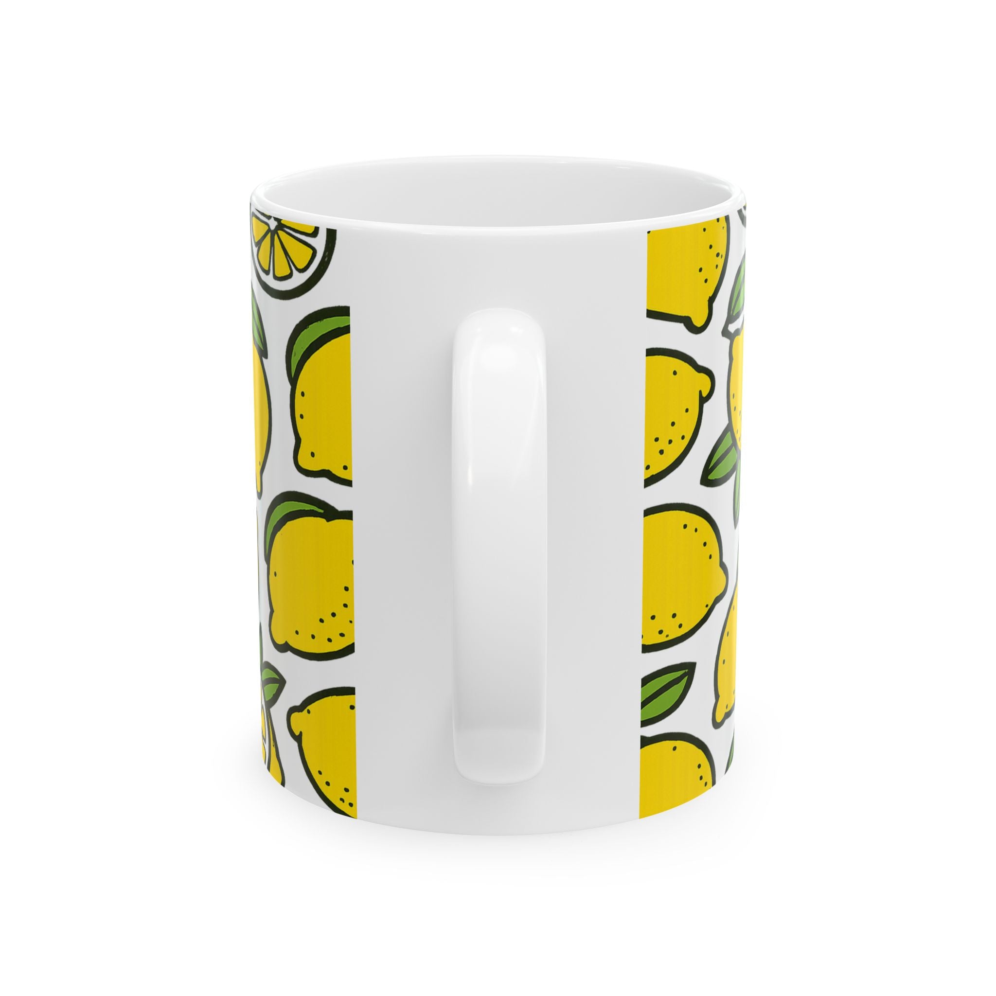 Bold Lemons Pattern Coffee Mug | Fruit Lover Gift | Ceramic Mug