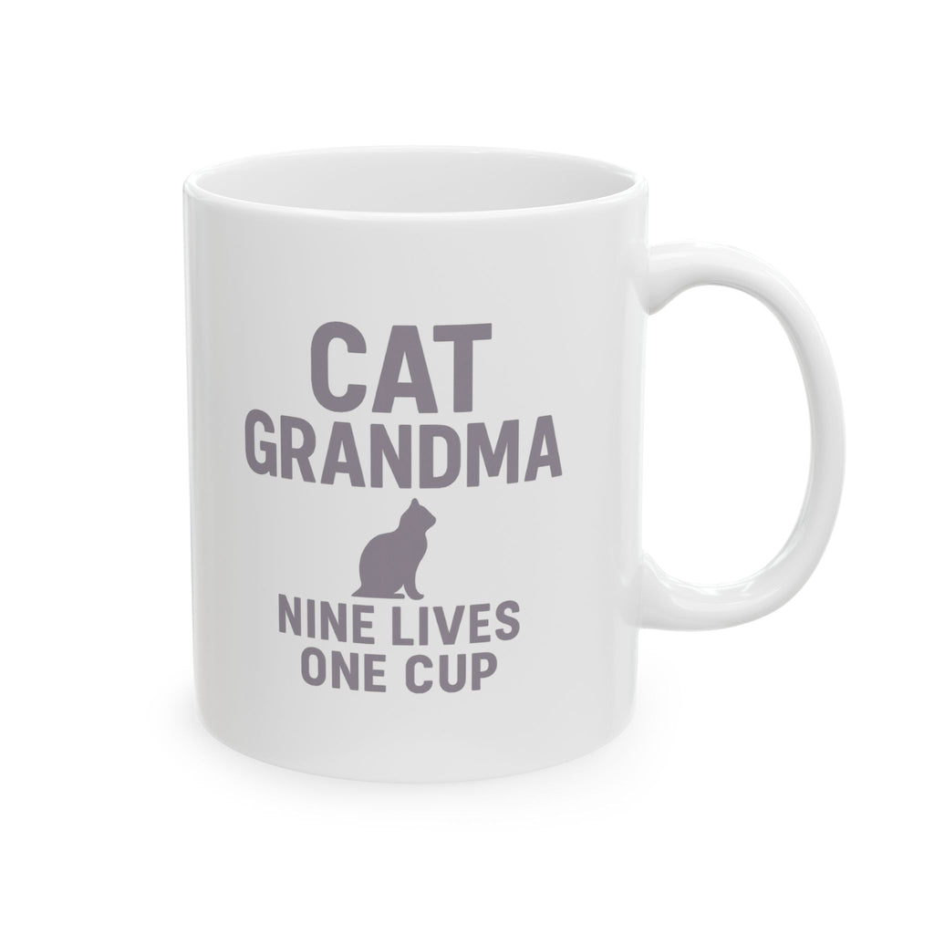 Cat Grandma Nine Lives One Cup Coffee Mug | Cat Lover Gift | Ceramic Mug