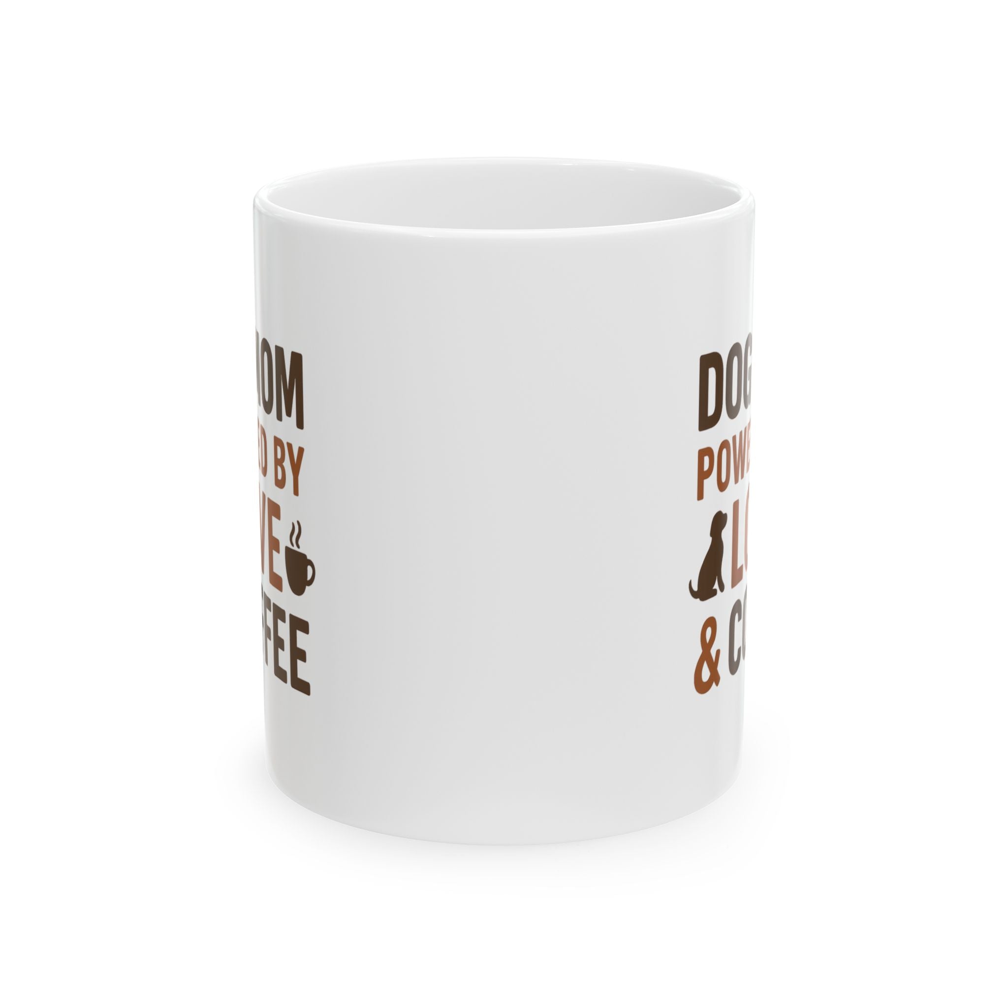 Dog Mom Powered by Love and Coffee Coffee Mug | Dog Lover Gift | Ceramic Mug