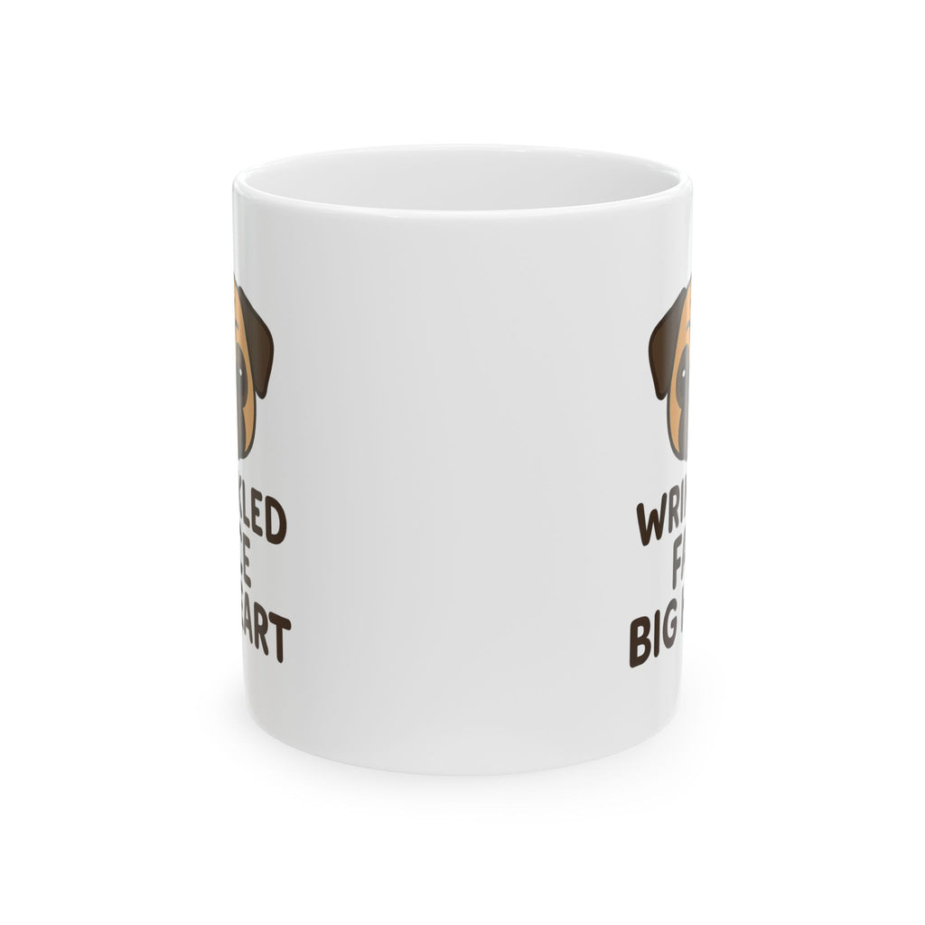 Pug Mom Wrinkled Face Big Heart Coffee Mug | Gift for Mom | Ceramic Mug
