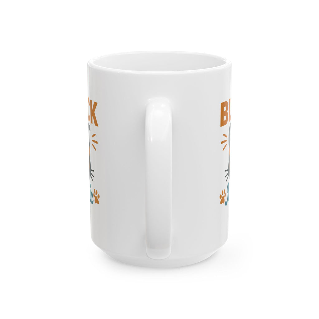 Black Cat Familiar Vibes Coffee Mug | Cat Witch Humor Gift | Ceramic Mug