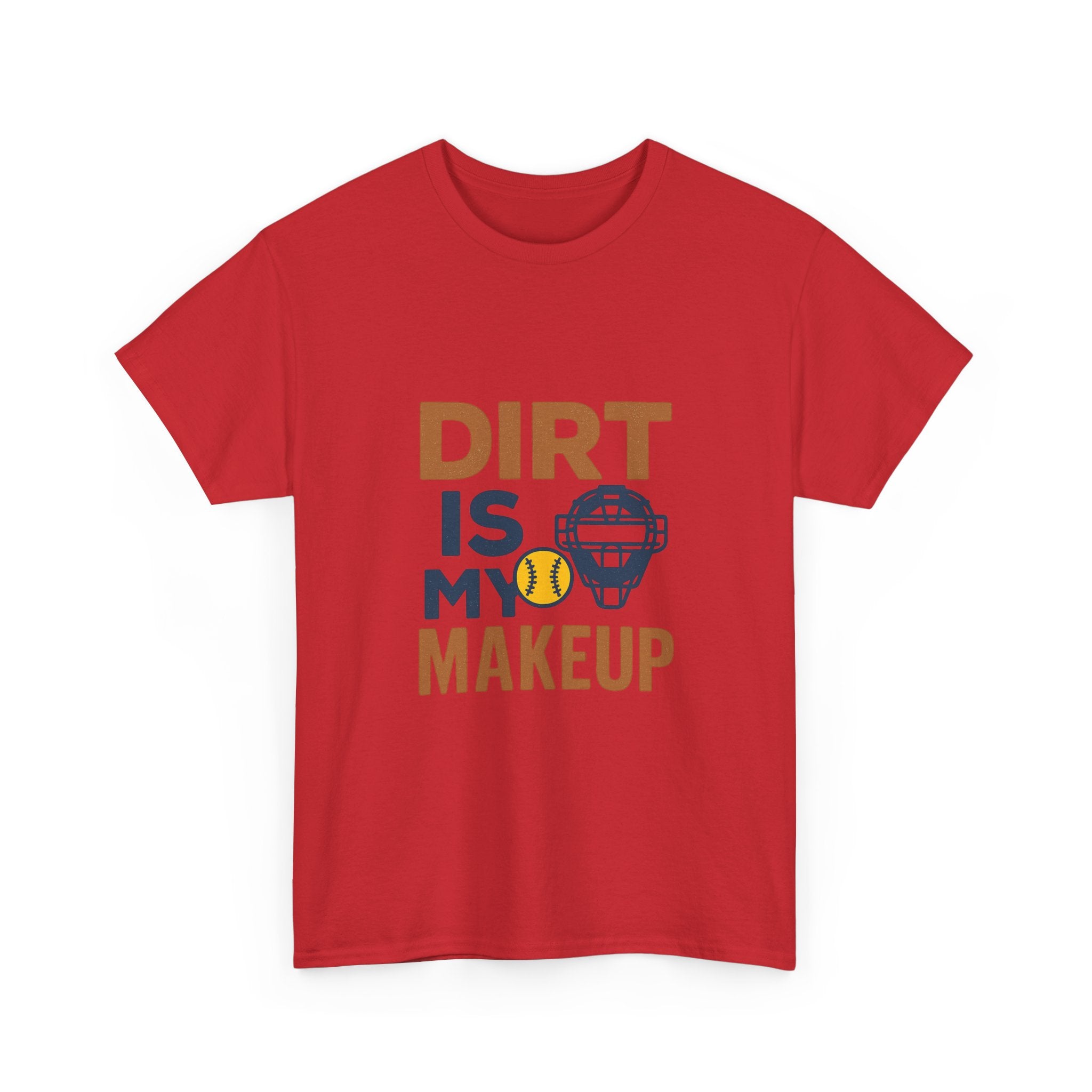 Softball Catcher Dirt Is My Makeup T-Shirt | Cat Lover Gift | Graphic Tee