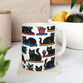 Bold Cats On Shelves Full Wrap Coffee Mug | Cats Gift | Ceramic Mug