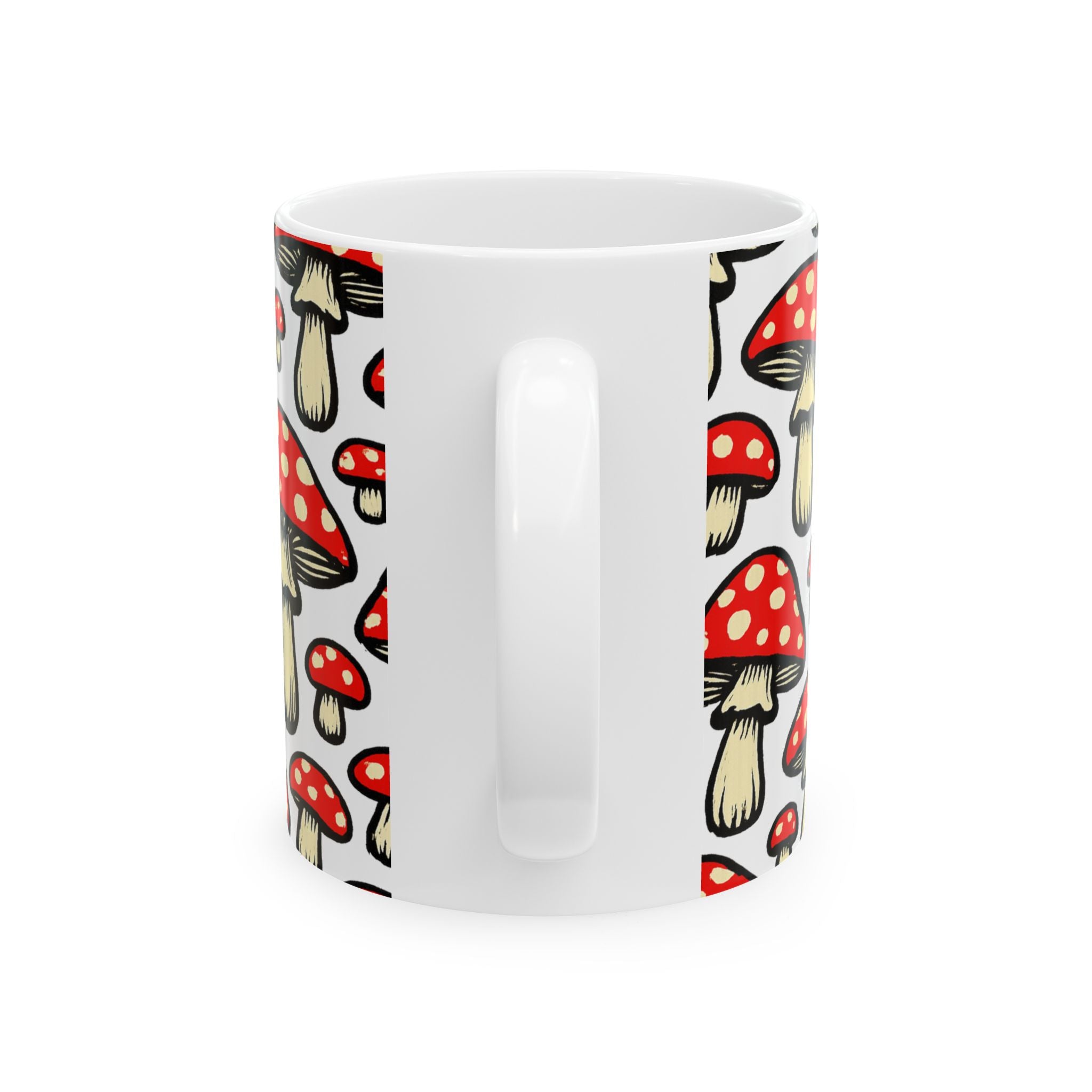 Bold Fairy Tale Mushrooms Pattern Coffee Mug | Mushrooms Lover Gift | Ceramic Mug