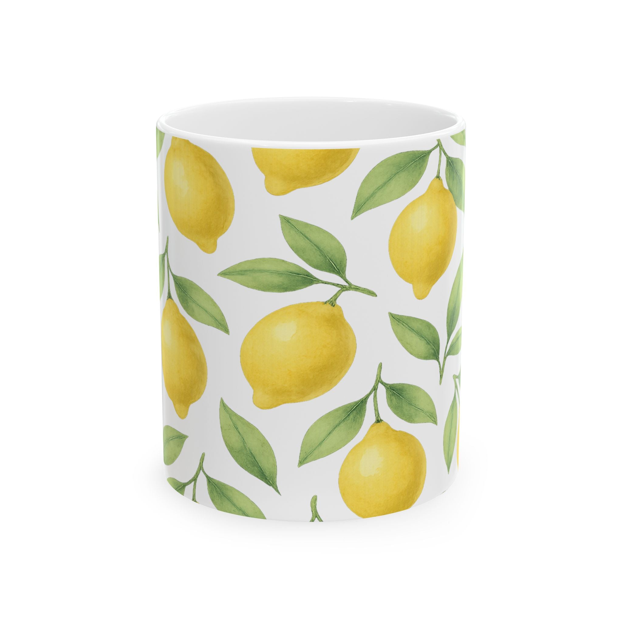 Watercolor Lemons Full Wrap Coffee Mug | Fruit Gift | Ceramic Mug