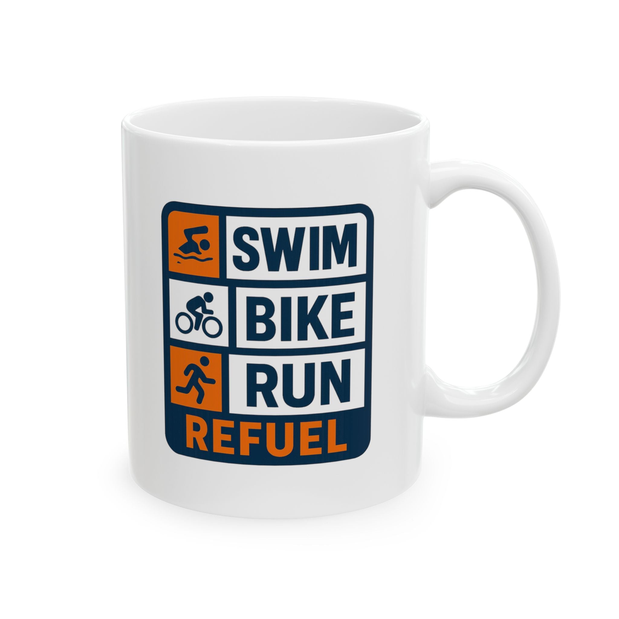 Triathlete Swim Bike Run Refuel Ceramic Mug