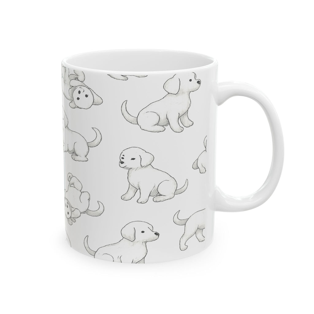Delicate Playful Puppies Full Wrap Coffee Mug | Dogs Gift | Ceramic Mug