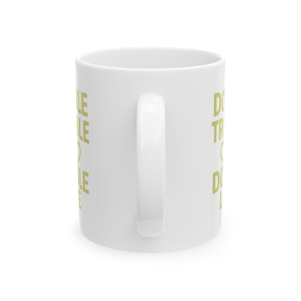 Twin Mom Double The Trouble Double The Love Coffee Mug | Gift for Mom | Ceramic Mug