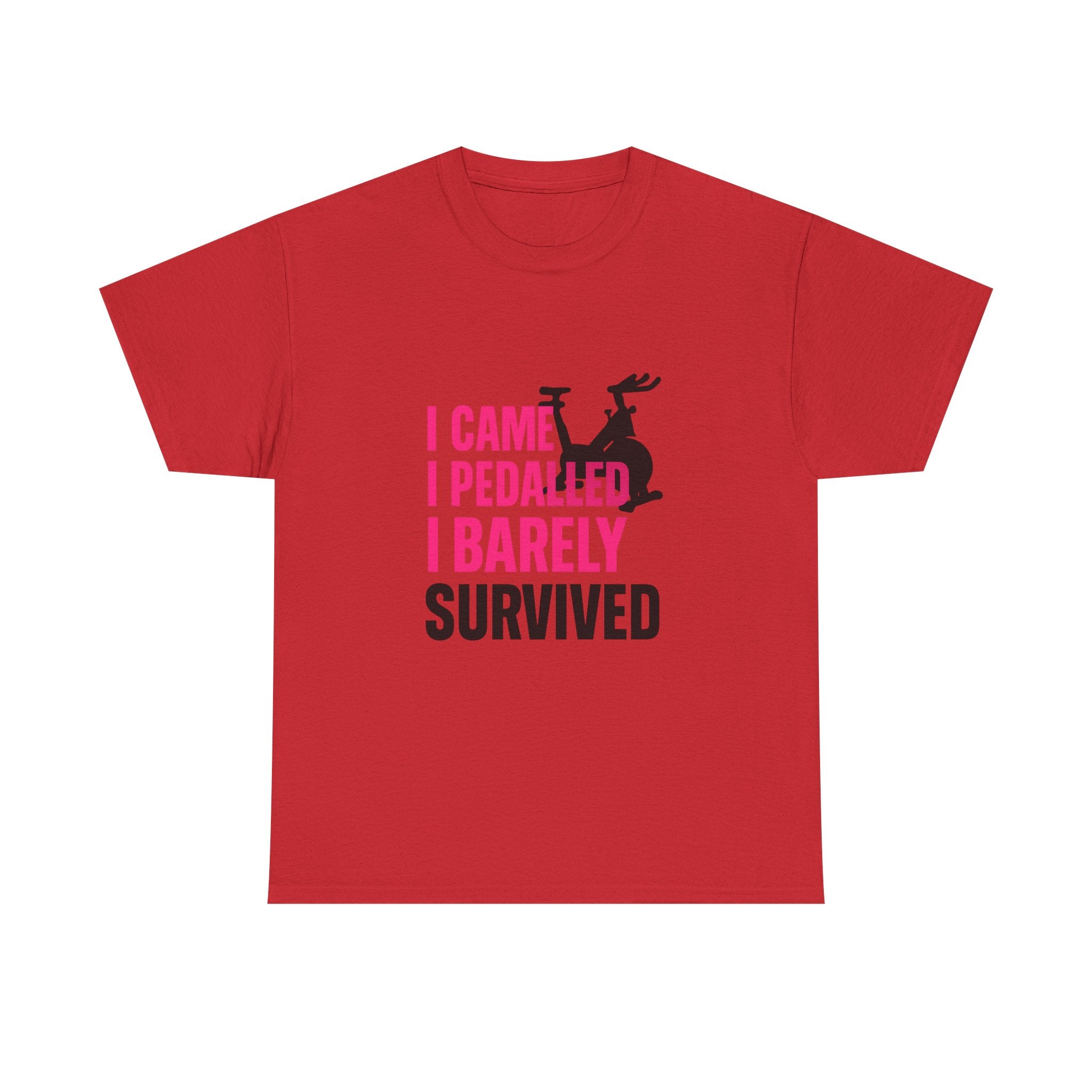 Spin Class Survivor I Came I Pedaled I Barely Survived T-Shirt | Unique Gift | Graphic Tee