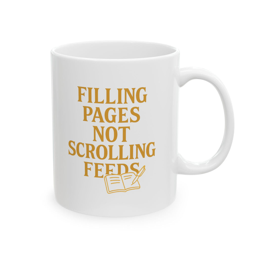 Gratitude Journaler Filling Pages Not Scrolling Feeds Coffee Mug | Unique Gift | Ceramic Mug