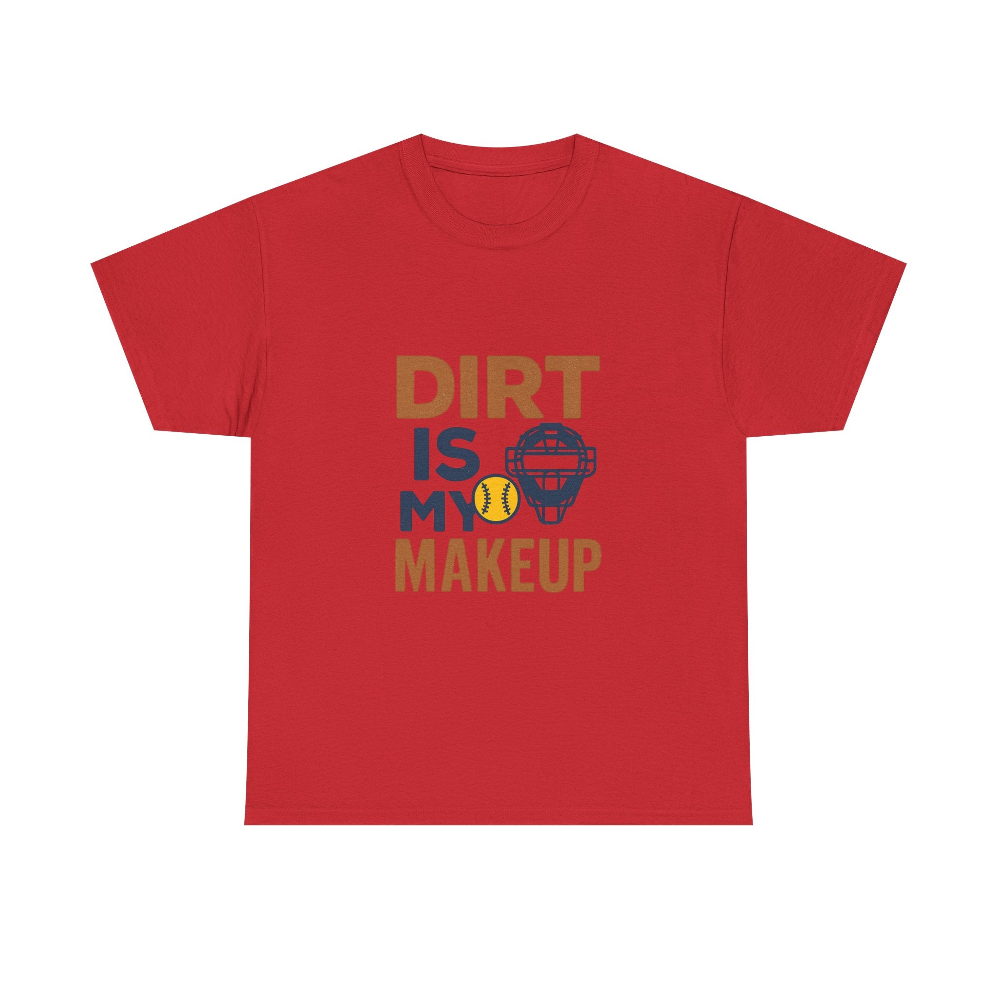 Softball Catcher Dirt Is My Makeup T-Shirt | Cat Lover Gift | Graphic Tee