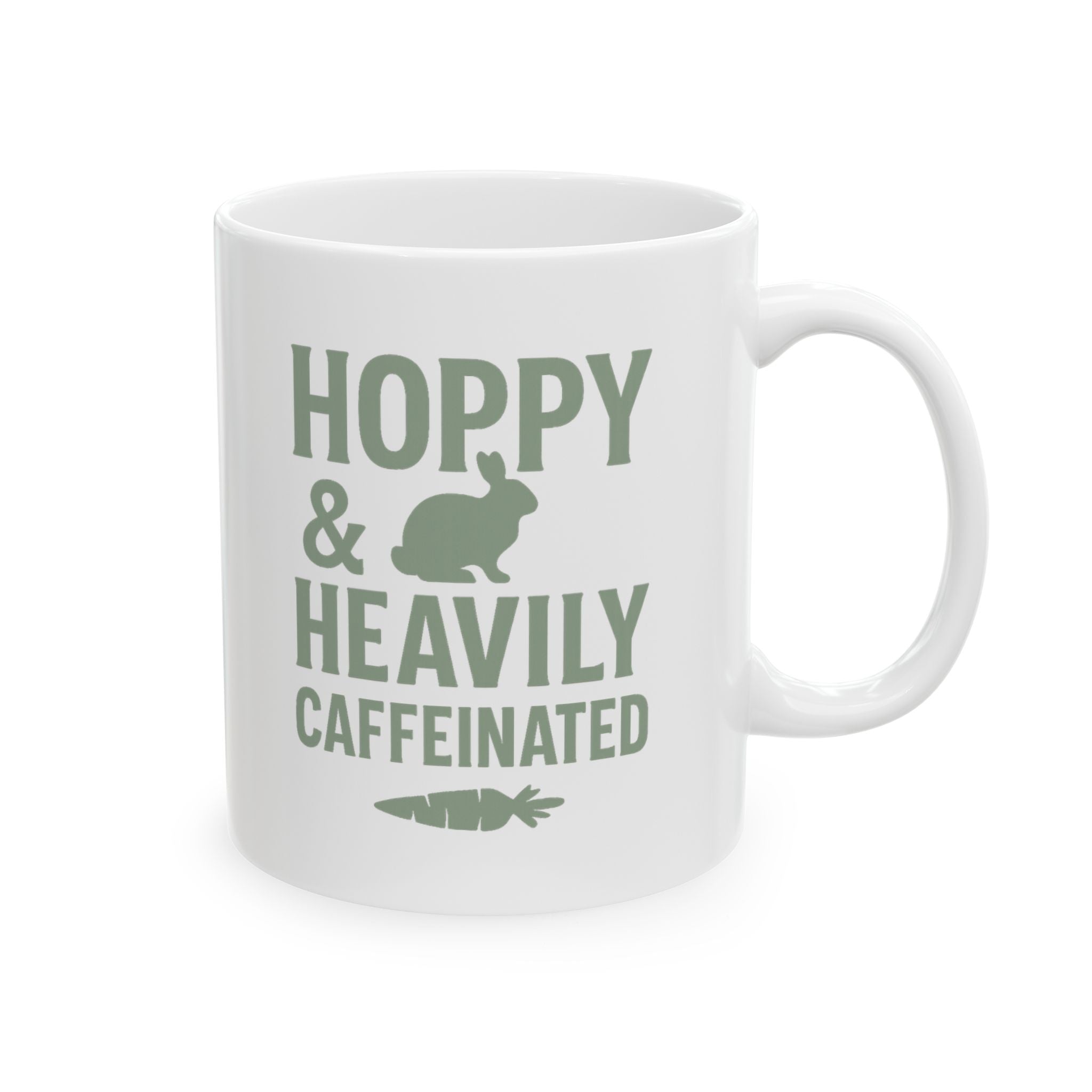 Bunny Parent Hoppy And Heavily Caffeinated Coffee Mug | Unique Gift | Ceramic Mug