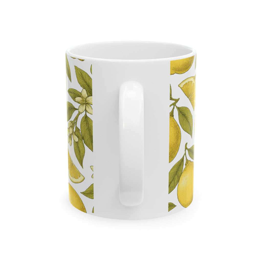 Botanical Lemons Pattern Coffee Mug | Fruit Lover Gift | Ceramic Mug