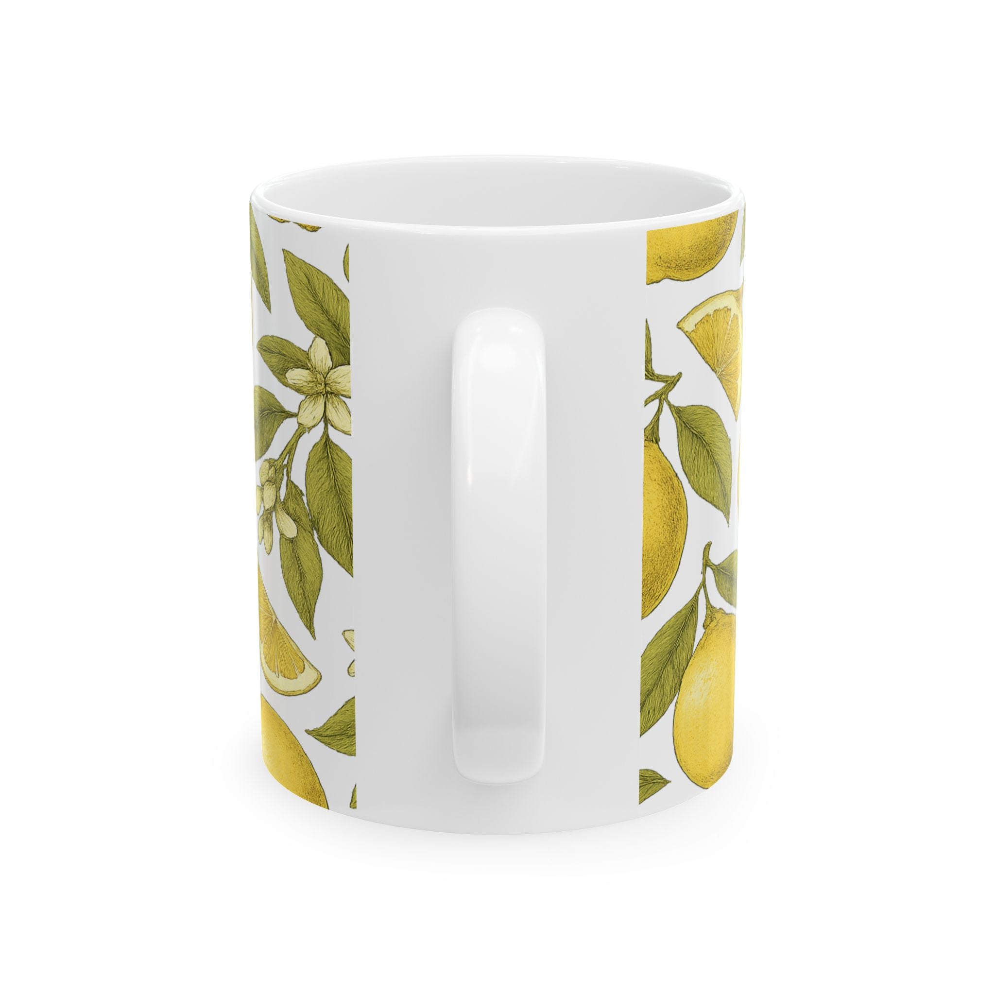 Botanical Lemons Pattern Coffee Mug | Fruit Lover Gift | Ceramic Mug