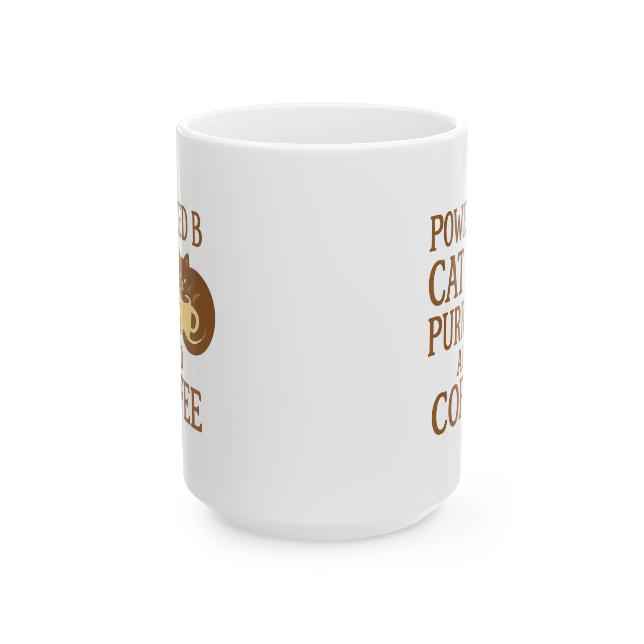 Powered By Cat Purrs And Coffee Coffee Mug | Cat Lover Gift | Ceramic Mug