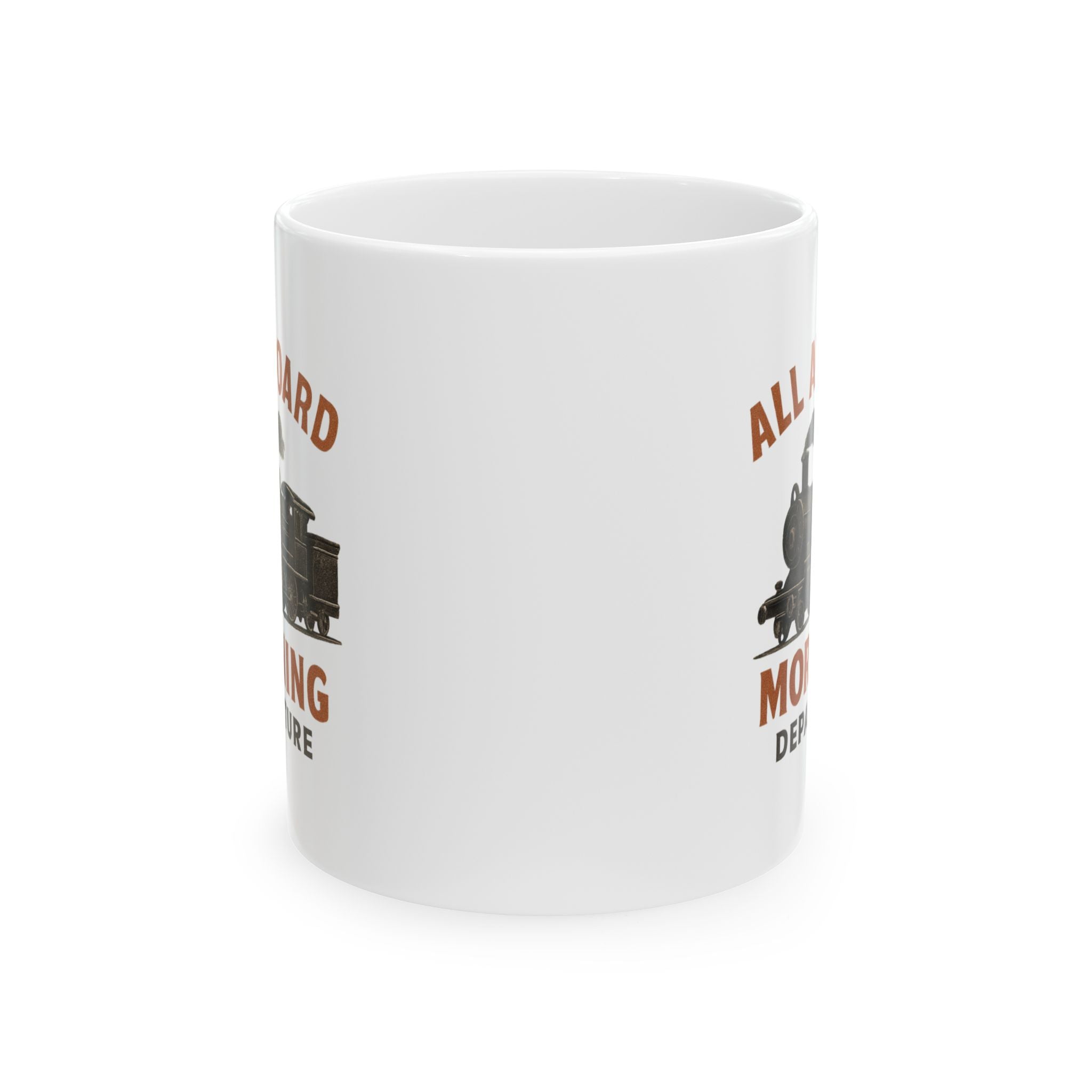 Train Enthusiast All Aboard Morning Departure Coffee Mug | Unique Gift | Ceramic Mug