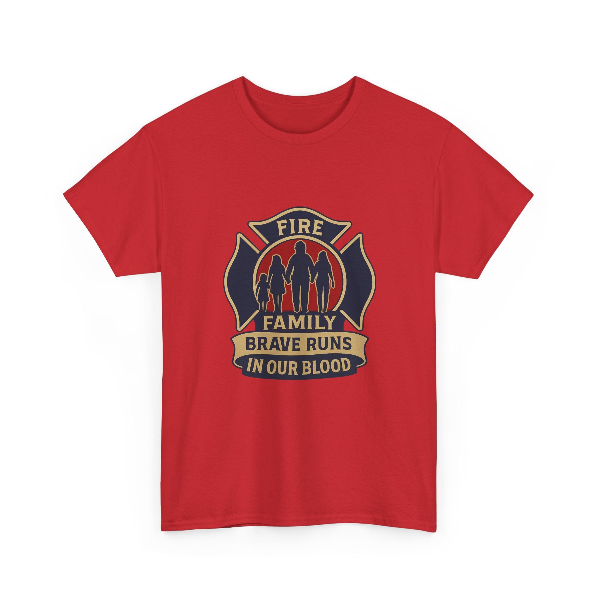 Firefighter Family Brave Runs In Our Blood T-Shirt | Unique Gift | Graphic Tee