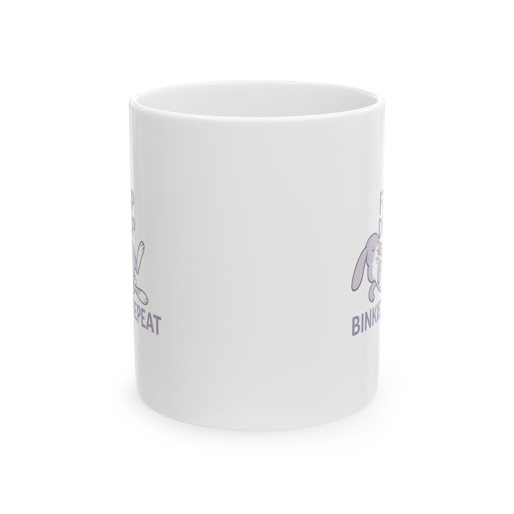 Rabbit Mom Flop Drop Binkies Repeat Coffee Mug | Gift for Mom | Ceramic Mug