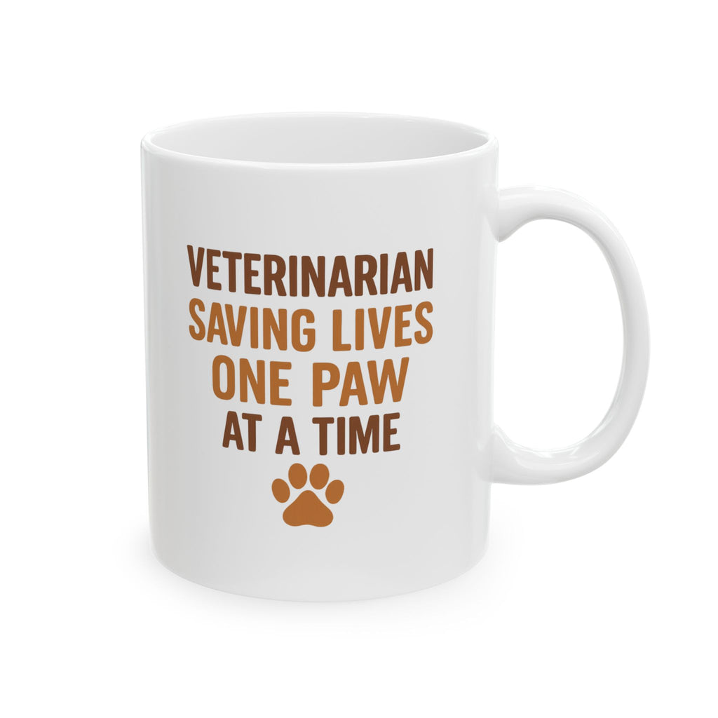 Veterinarian Saving Lives One Paw At A Time Coffee Mug | Unique Gift | Ceramic Mug