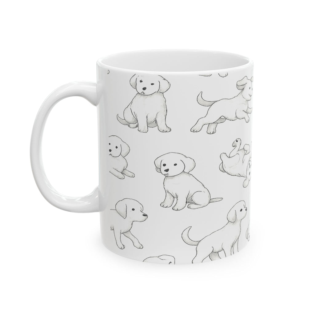 Delicate Playful Puppies Full Wrap Coffee Mug | Dogs Gift | Ceramic Mug