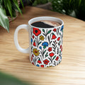 Bold Wildflower Meadow Full Wrap Coffee Mug | Flowers Gift | Ceramic Mug