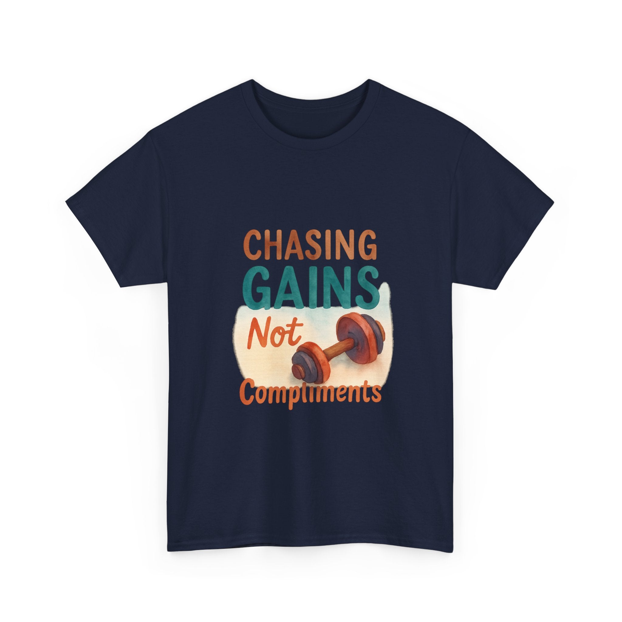 Chasing Gains Not Compliments T-Shirt | Gym Gains Gift | Graphic Tee